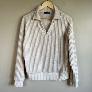 Collared V-Neck Sweater (size large)
